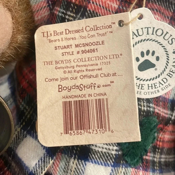 Boyds Bears Collection Stuart Mcsnoozle Best Dressed Collection Sleepy Bear NWT - Picture 2 of 5